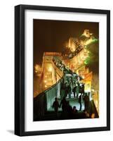 Chinese and Foreigners Walk Along the Great Wall of China-null-Framed Photographic Print