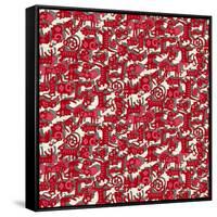 Chinese Animals Red-Sharon Turner-Framed Stretched Canvas