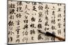 Chinese Antique Calligraphic Text on Beige Paper with Brush-Sophy Ru-Mounted Photographic Print