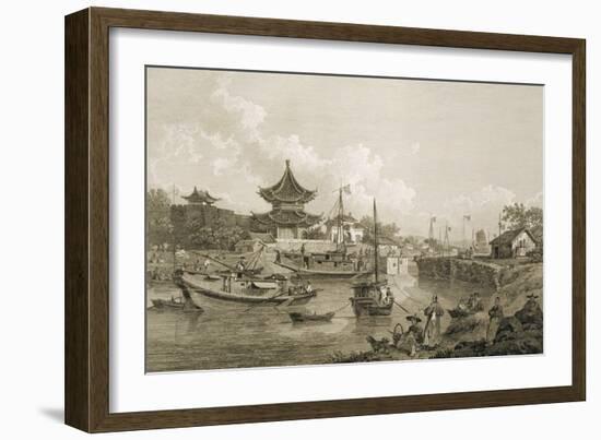 Chinese Barges of the Embassy Passing Through a Sluice of the Grand Canal-William Alexander-Framed Giclee Print