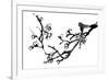 Chinese Black And White Traditional Ink Painting, Plum Blossom On White Background-elwynn-Framed Art Print