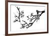 Chinese Black And White Traditional Ink Painting, Plum Blossom On White Background-elwynn-Framed Art Print