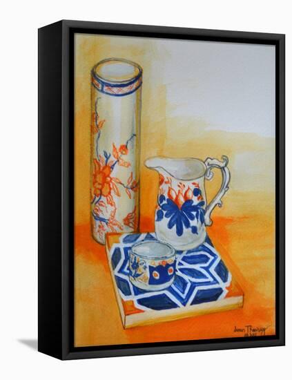Chinese Bowl and Tile,1999-Joan Thewsey-Framed Stretched Canvas