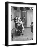 Chinese Boy in Costume Reciting before TV Cameras-null-Framed Photographic Print