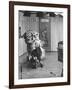 Chinese Boy in Costume Reciting before TV Cameras-null-Framed Photographic Print