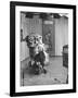 Chinese Boy in Costume Reciting before TV Cameras-null-Framed Photographic Print