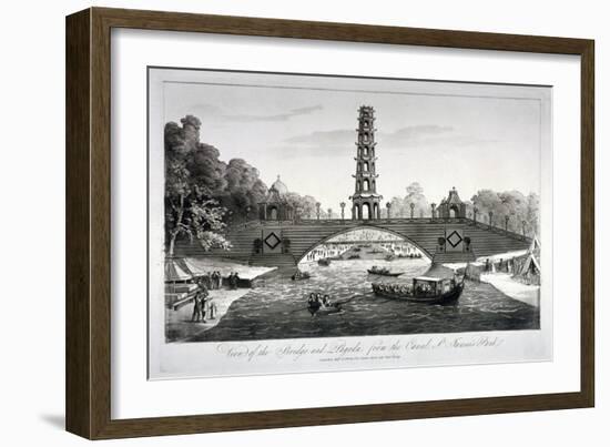 Chinese Bridge and Pagoda, St James's Park, Westminster, London, 1814-null-Framed Giclee Print