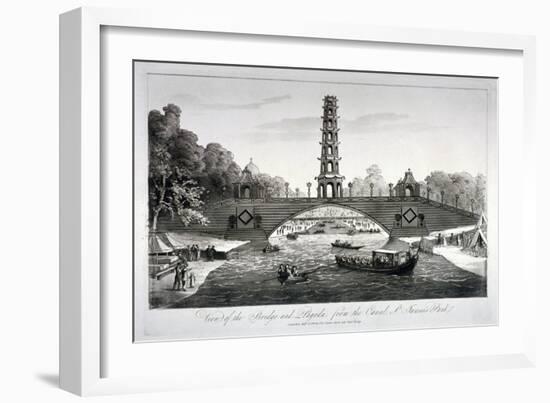 Chinese Bridge and Pagoda, St James's Park, Westminster, London, 1814-null-Framed Giclee Print