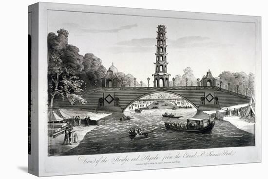 Chinese Bridge and Pagoda, St James's Park, Westminster, London, 1814-null-Stretched Canvas