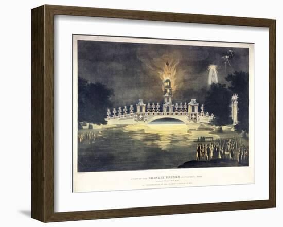Chinese Bridge in St James's Park, in Celebration of the Glorious Peace of 1814-Frederick Calvert-Framed Giclee Print