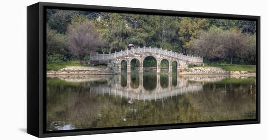 Chinese Bridge over Green Lake in Kunming, China-Darrell Gulin-Framed Stretched Canvas