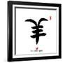 Chinese Calligraphy for Year of the Goat 2015,Chinese Seal Goat.-kenny001-Framed Photographic Print