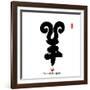 Chinese Calligraphy for Year of the Goat 2015,Chinese Seal Goat.-kenny001-Framed Photographic Print