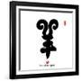 Chinese Calligraphy for Year of the Goat 2015,Chinese Seal Goat.-kenny001-Framed Photographic Print