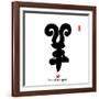 Chinese Calligraphy for Year of the Goat 2015,Chinese Seal Goat.-kenny001-Framed Photographic Print