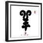 Chinese Calligraphy for Year of the Goat 2015,Chinese Seal Goat.-kenny001-Framed Photographic Print