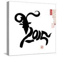 Chinese Calligraphy for Year of the Goat 2015,Seal Mean Good Bless for New Year-kenny001-Stretched Canvas