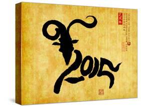 Chinese Calligraphy Mean Year of the Goat 2015,Translation: Good Bless for New Year-kenny001-Stretched Canvas