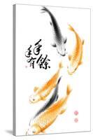 Chinese Carp Ink Painting. Translation: Abundant Harvest Year After Year-yienkeat-Stretched Canvas