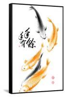 Chinese Carp Ink Painting. Translation: Abundant Harvest Year After Year-yienkeat-Framed Stretched Canvas