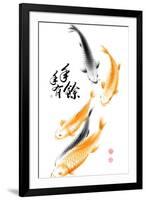 Chinese Carp Ink Painting. Translation: Abundant Harvest Year After Year-yienkeat-Framed Art Print