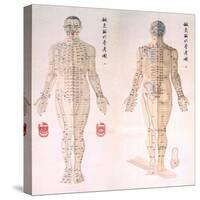 Chinese Chart of Acupuncture Points on a Male Body, 1956-null-Stretched Canvas