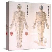 Chinese Chart of Acupuncture Points on a Male Body, 1956-null-Stretched Canvas