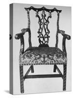 'Chinese Chippendale Elbow-Chair with Seat in Contemporary Needlework', mid 18th century, (1928)-Thomas Chippendale-Stretched Canvas