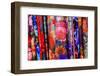 Chinese Colorful Flower Silk Scarves Decoration Yuyuan Garden Shanghai, China-William Perry-Framed Photographic Print