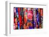 Chinese Colorful Flower Silk Scarves Decoration Yuyuan Garden Shanghai, China-William Perry-Framed Photographic Print