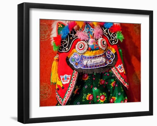 Chinese Colorful Souvenir Puppet Dragon, Beijing, China-William Perry-Framed Photographic Print