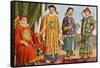 Chinese Costumes - Emperor, Mandarin, and Military Mandarin-Tancredi Scarpelli-Framed Stretched Canvas