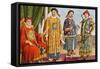 Chinese Costumes - Emperor, Mandarin, and Military Mandarin-Tancredi Scarpelli-Framed Stretched Canvas