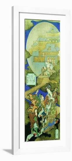 Chinese Courtesan Yang Guifei Meeting Luo Gongyuan on a Cloud Outside the Moon Palace-Totoya Hokkei-Framed Premium Giclee Print