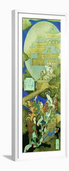 Chinese Courtesan Yang Guifei Meeting Luo Gongyuan on a Cloud Outside the Moon Palace-Totoya Hokkei-Framed Premium Giclee Print
