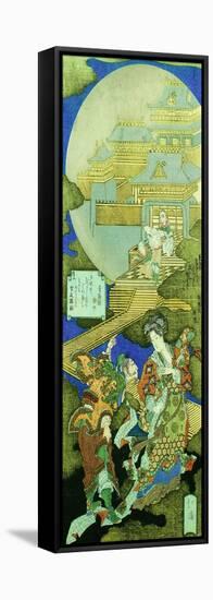 Chinese Courtesan Yang Guifei Meeting Luo Gongyuan on a Cloud Outside the Moon Palace-Totoya Hokkei-Framed Stretched Canvas