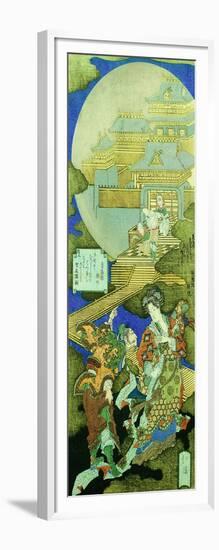 Chinese Courtesan Yang Guifei Meeting Luo Gongyuan on a Cloud Outside the Moon Palace-Totoya Hokkei-Framed Giclee Print