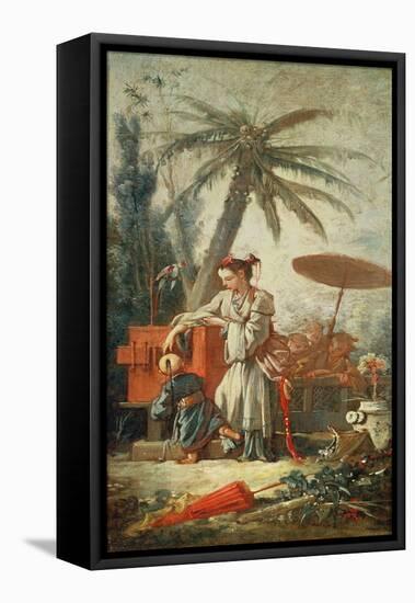 Chinese Curiosity, Study for a Tapestry Cartoon, C.1742-Francois Boucher-Framed Stretched Canvas