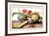 Chinese Dish with Artichokes, A Rose and Strawberries-Giovanna Garzoni-Framed Art Print