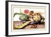 Chinese Dish with Artichokes, A Rose and Strawberries-Giovanna Garzoni-Framed Art Print