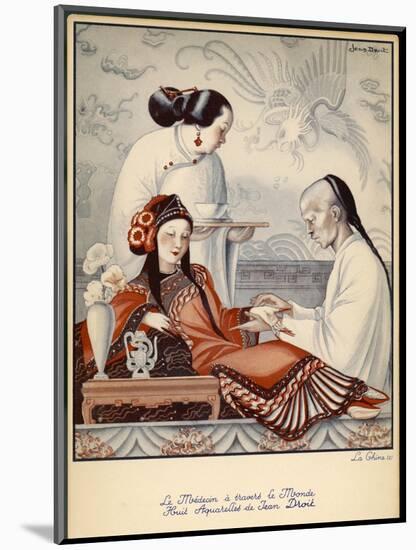 Chinese Doctor Feels the Pulse of an Aristocratic Patient with Exceedingly Long Finger Nails-Jean Droit-Mounted Art Print