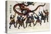 Chinese Dragon Dance, Japanese Wood-Cut Print-Lantern Press-Stretched Canvas