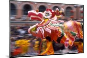 Chinese Dragon Dancing on New Year's Eve, Macau, China-Dallas and John Heaton-Mounted Photographic Print