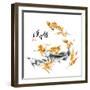 Chinese Dragon Fish Ink Painting. Translation: Abundant Harvest Year After Year-yienkeat-Framed Premium Giclee Print