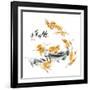 Chinese Dragon Fish Ink Painting. Translation: Abundant Harvest Year After Year-yienkeat-Framed Art Print