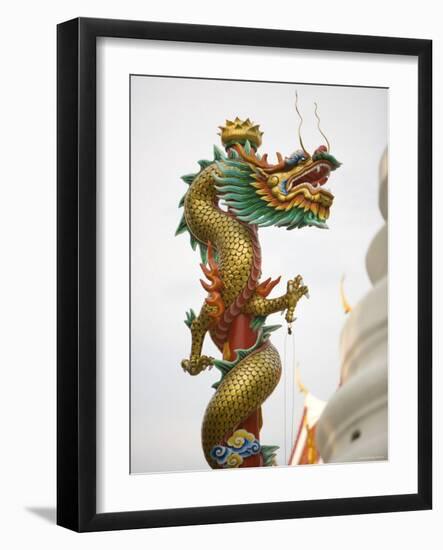 Chinese Dragon, Golden Mount, Wat Saket Temple, Bangkok, Thailand-Russell Young-Framed Photographic Print