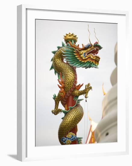 Chinese Dragon, Golden Mount, Wat Saket Temple, Bangkok, Thailand-Russell Young-Framed Photographic Print