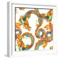 Chinese Dragon Pattern-tanycya-Framed Art Print