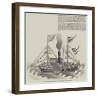 Chinese Drawing of an English War-Steamer-null-Framed Giclee Print