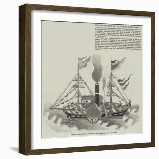 Chinese Drawing of an English War-Steamer-null-Framed Giclee Print